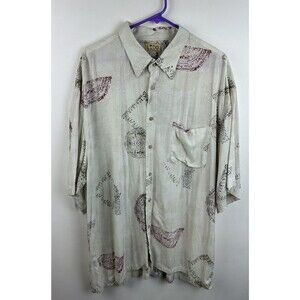 Lido Relaxed Brand Men's Button Front Hawaiian Beach Pocket Shirt Size XXL